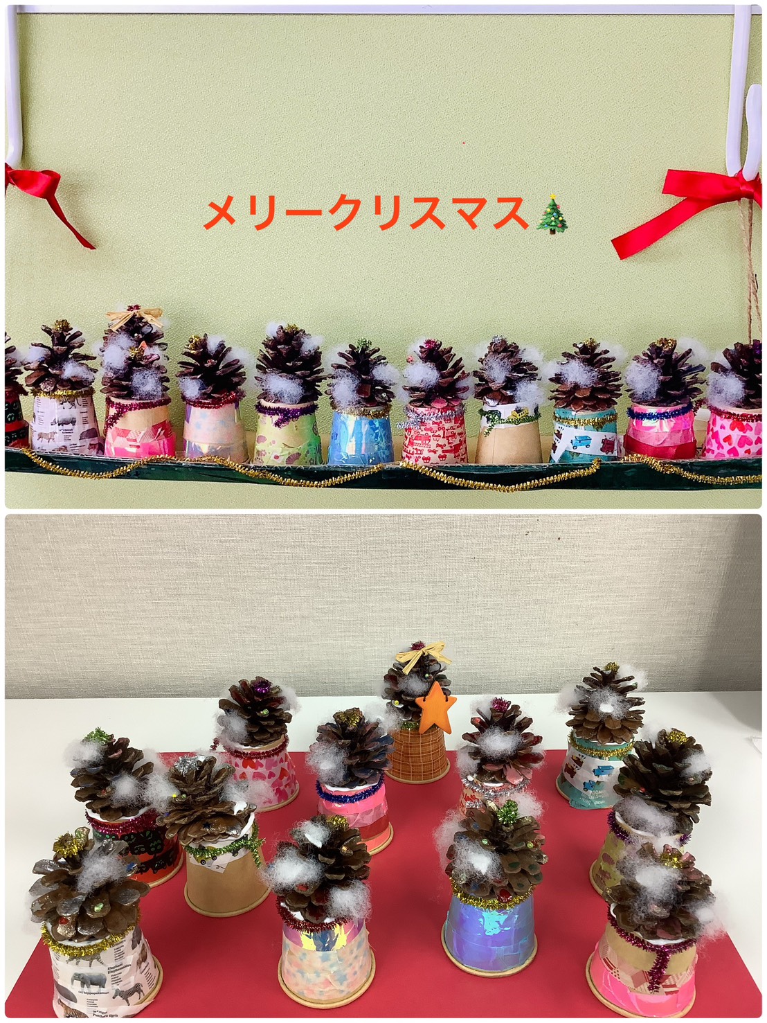 クリスマスツリーと雪だるまを作りました🎄⛄️